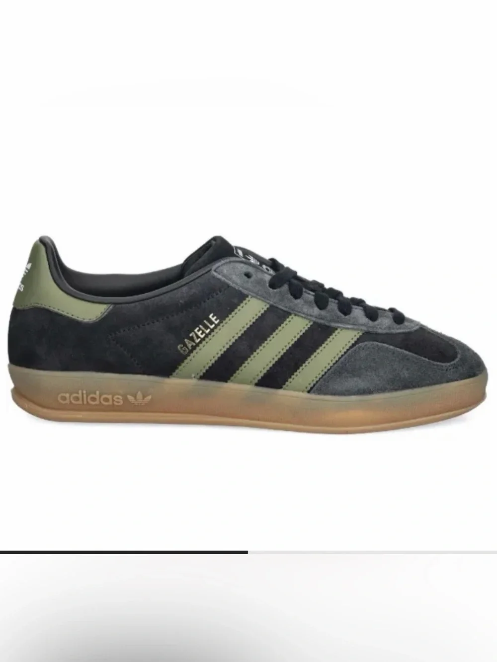 adidas Gazelle Indoor Sneakers in Olive Green and Black